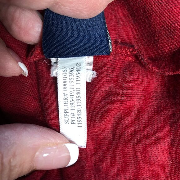 Chaps Womens Top Sz 1X Red Black Houndstooth Long Sleeve Ruffled V-Neck Pullover - Picture 7 of 8